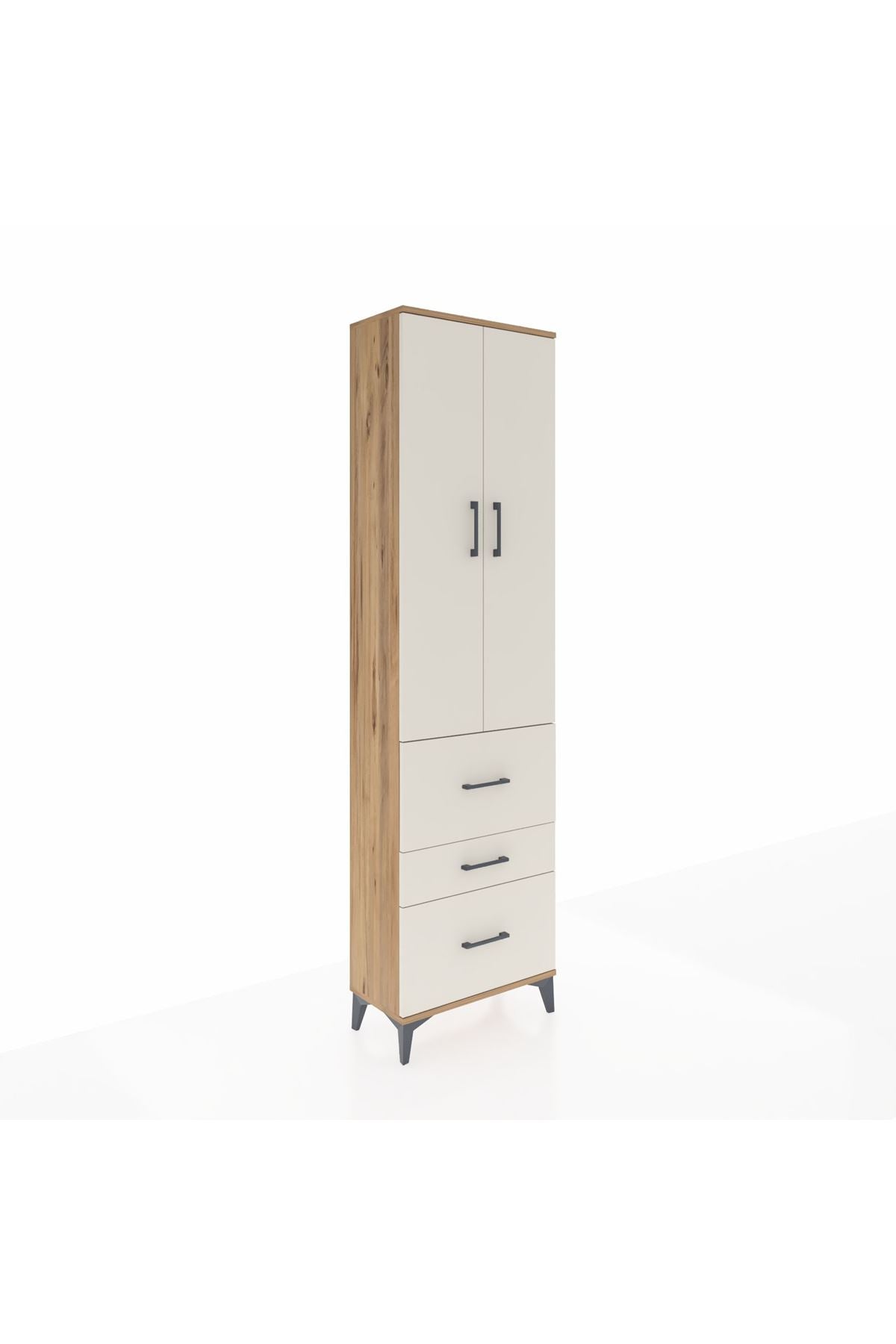 Arges Dolap 3 Raflı 3 Çekmeceli 2 Kapaklı 60x30x221 - S29M074V7A