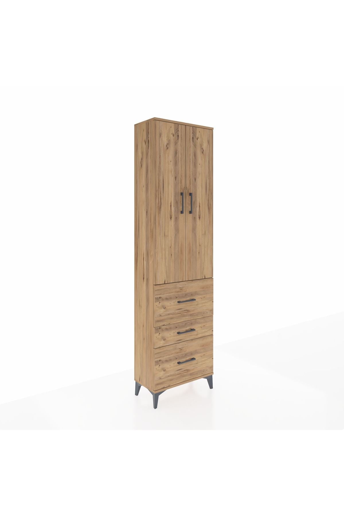 Arges Dolap 3 Raflı 3 Çekmeceli 2 Kapaklı 60x30x221 - S29M074V9A