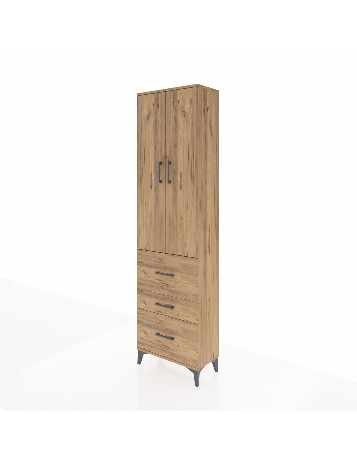 Arges Dolap 3 Raflı 3 Çekmeceli 2 Kapaklı 60x30x221 - S29M074V9A
