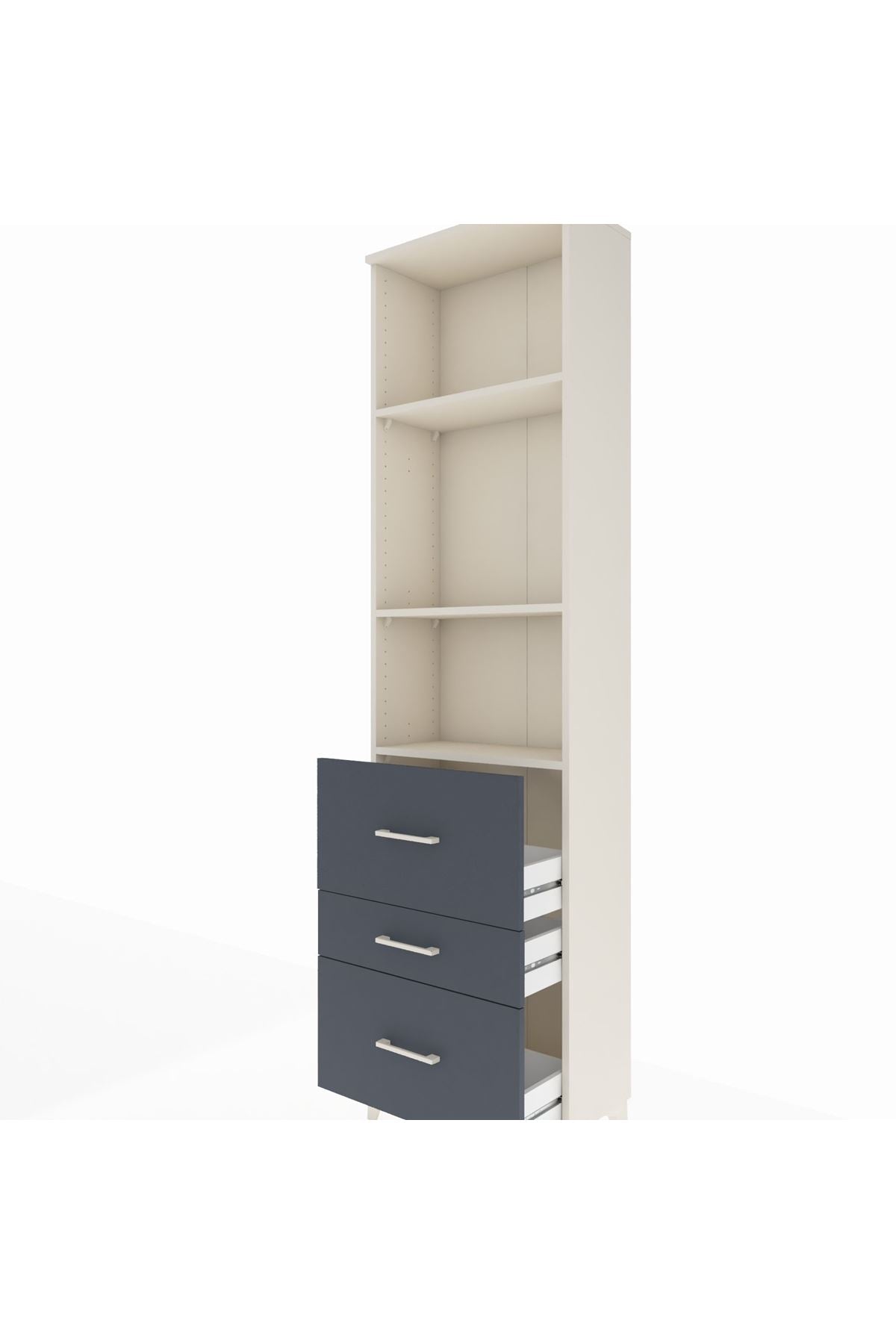 Arges Dolap 3 Raflı 3 Çekmeceli 60x30x221 - S29M075V2A