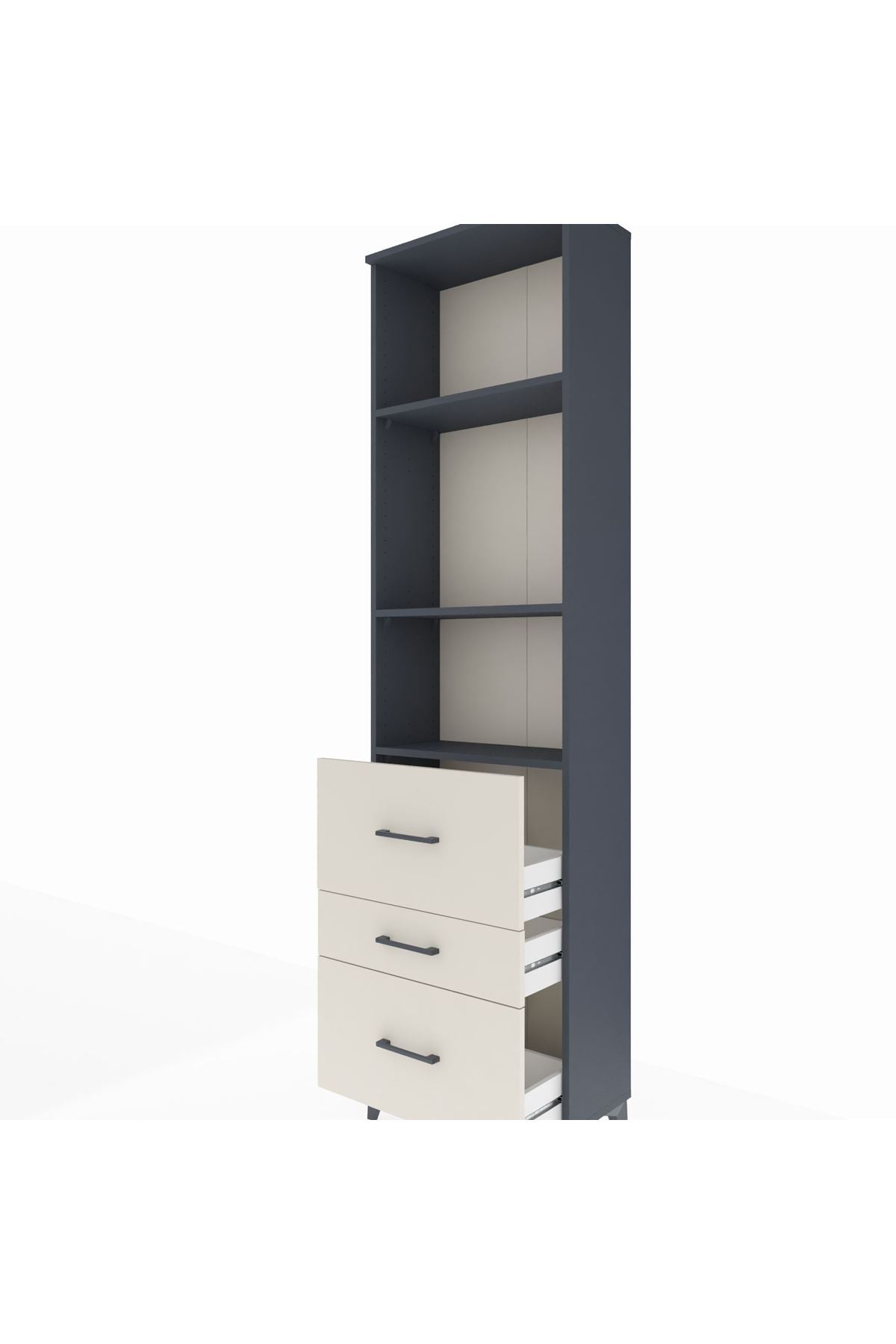 Arges Dolap 3 Raflı 3 Çekmeceli 60x30x221 - S29M075V4A