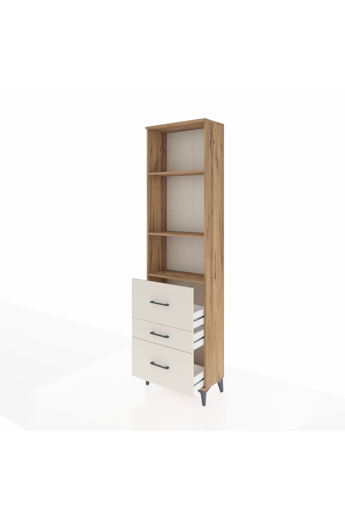 Arges Dolap 3 Raflı 3 Çekmeceli 60x30x221 - S29M075V7A