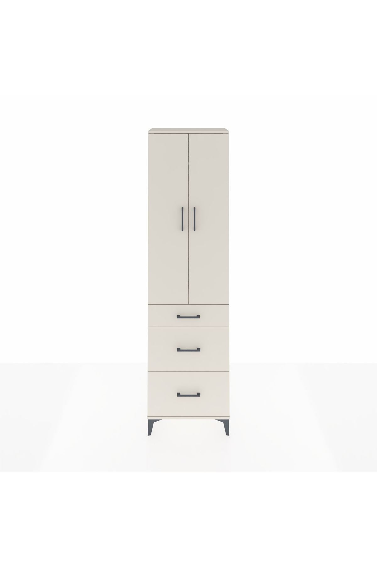 Arges Dolap 2 Raflı 3 Çekmeceli Tek Askılı 60x30x221 - S29M076V1A