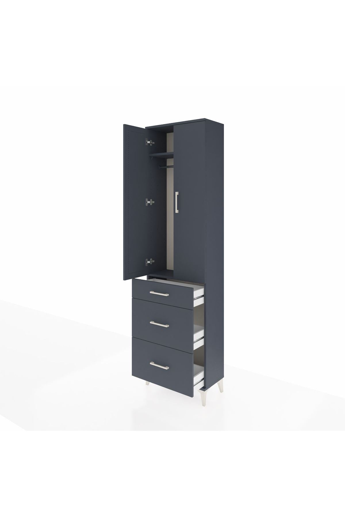 Arges Dolap 2 Raflı 3 Çekmeceli Tek Askılı 60x30x221 - S29M076V5A