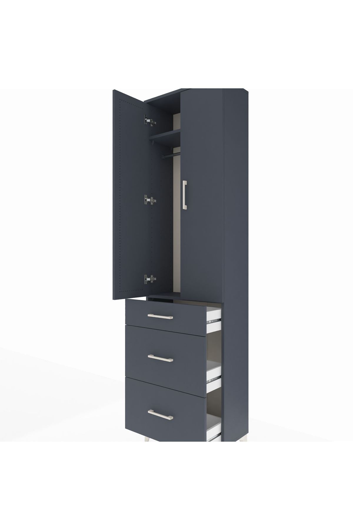 Arges Dolap 2 Raflı 3 Çekmeceli Tek Askılı 60x30x221 - S29M076V5A