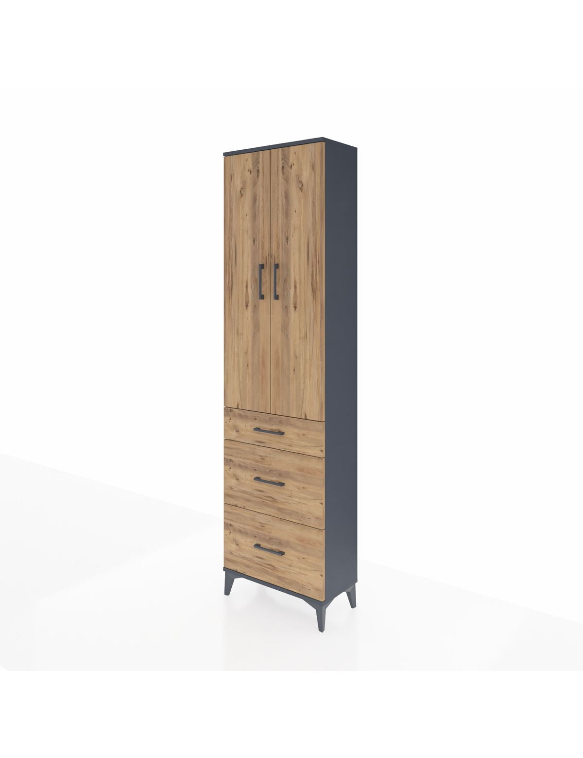Arges Dolap 2 Raflı 3 Çekmeceli Tek Askılı 60x30x221 - S29M076V6A