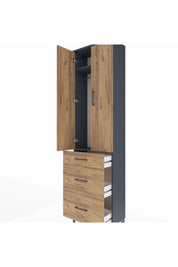 Arges Dolap 2 Raflı 3 Çekmeceli Tek Askılı 60x30x221 - S29M076V6A