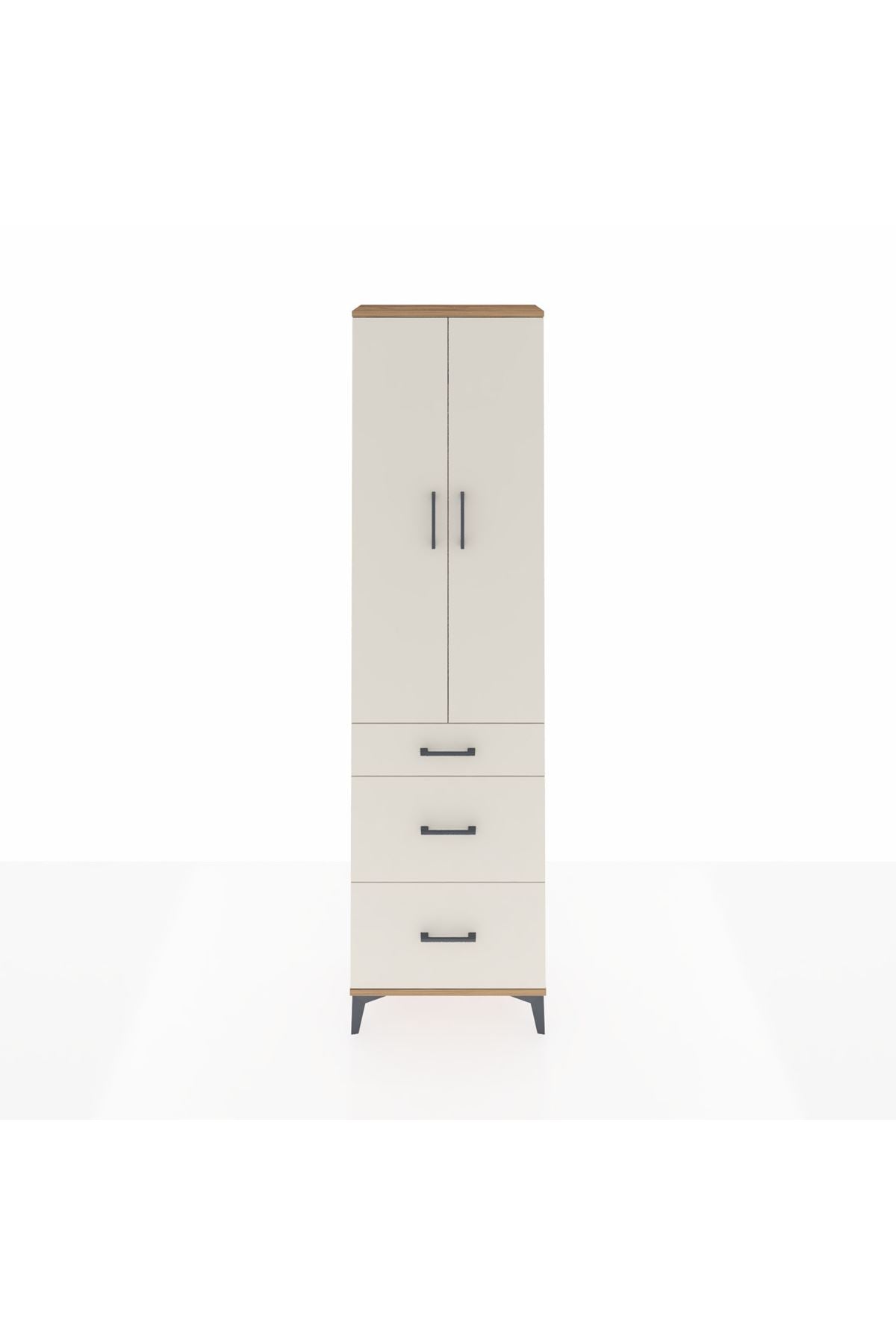Arges Dolap 2 Raflı 3 Çekmeceli Tek Askılı 60x30x221 - S29M076V7A