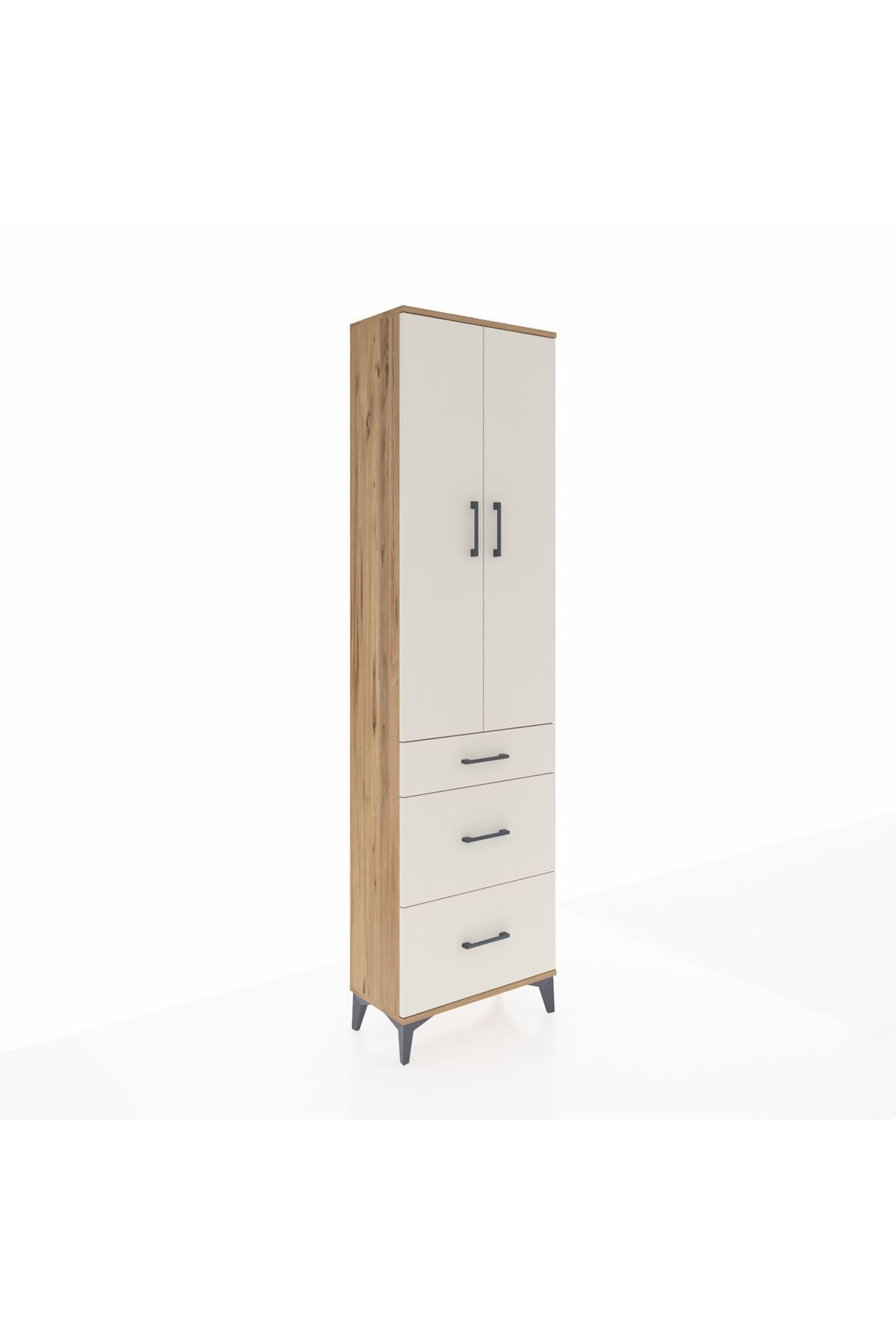 Arges Dolap 2 Raflı 3 Çekmeceli Tek Askılı 60x30x221 - S29M076V7A