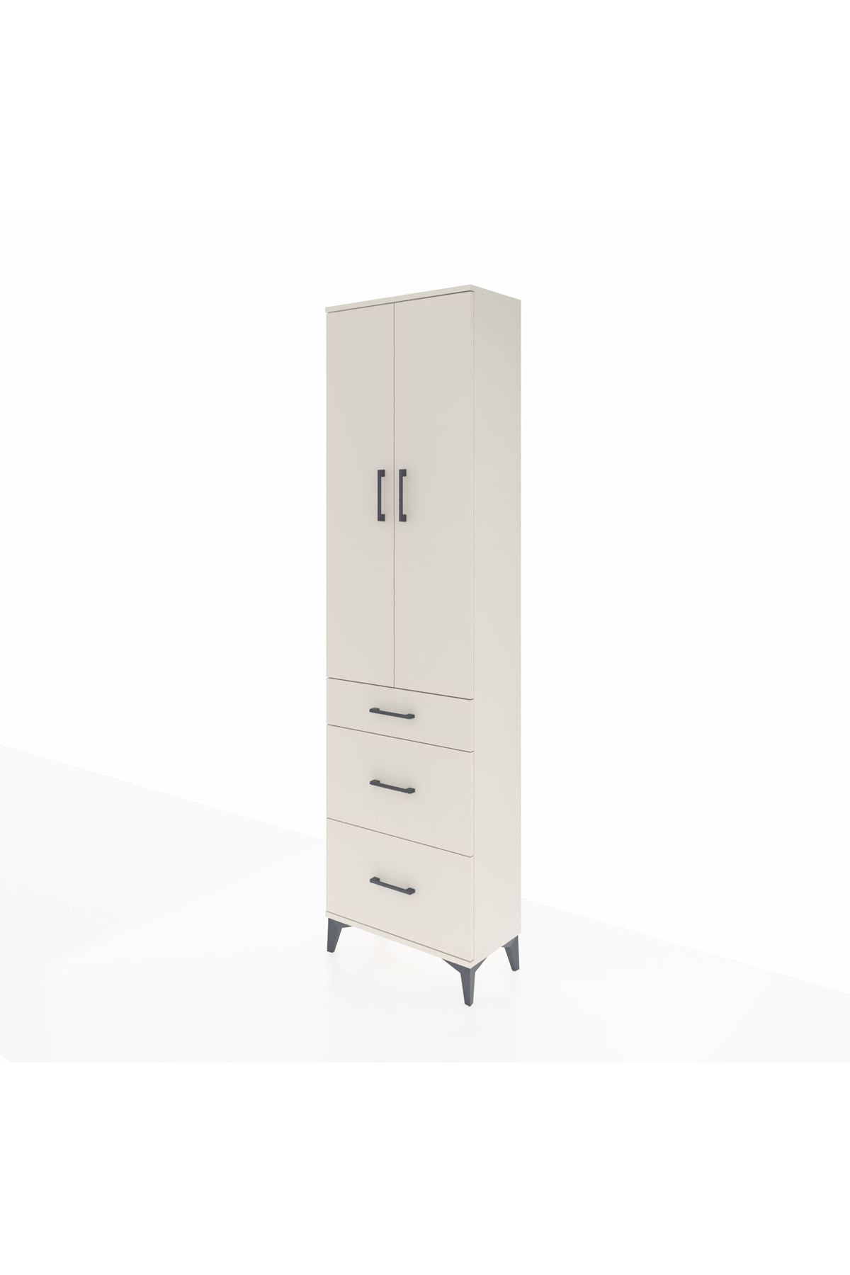 Arges Dolap 3 Raflı 3 Çekmeceli 2 Kapaklı 60x30x221 - S29M077V1A