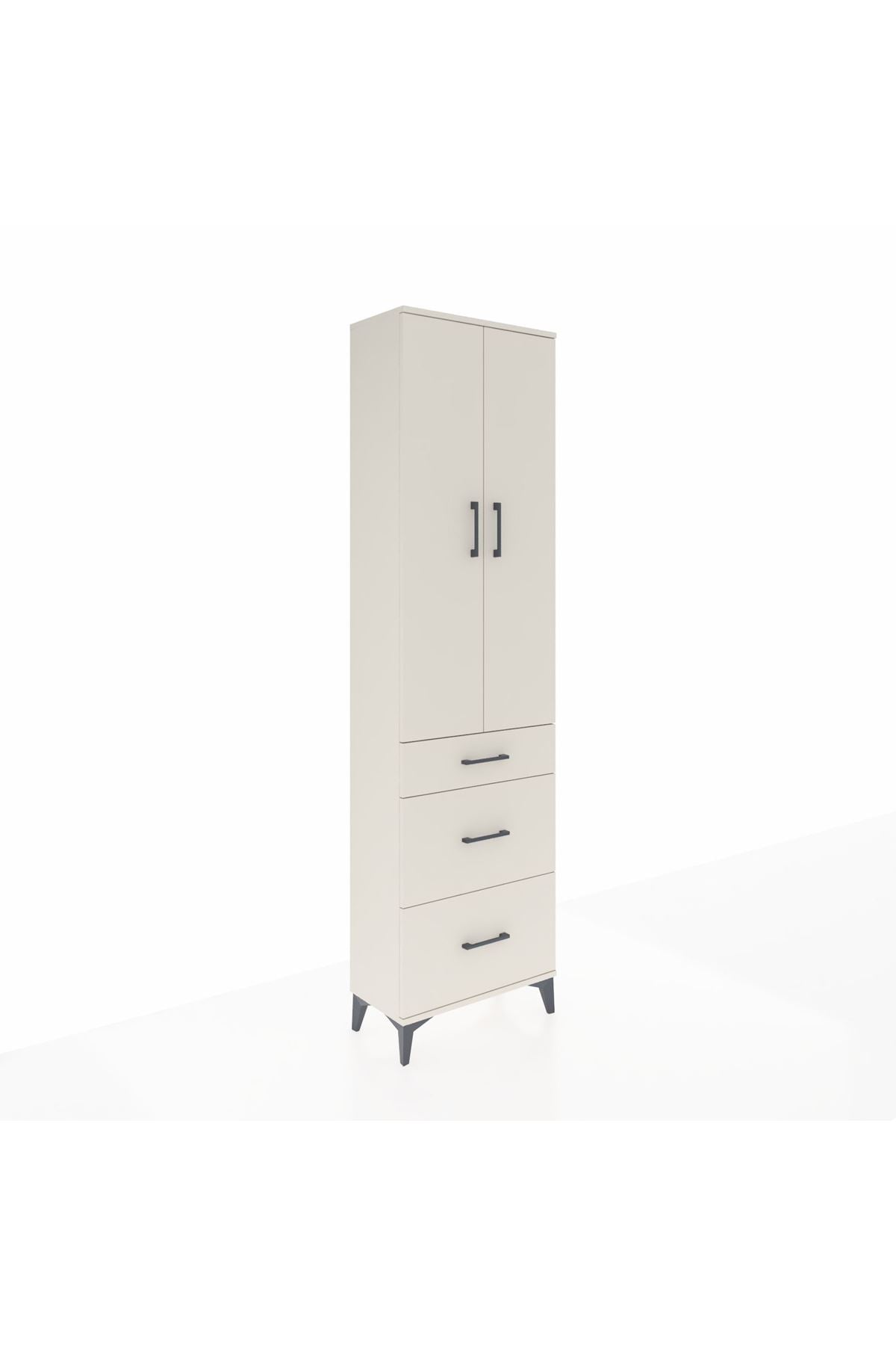 Arges Dolap 3 Raflı 3 Çekmeceli 2 Kapaklı 60x30x221 - S29M077V1A