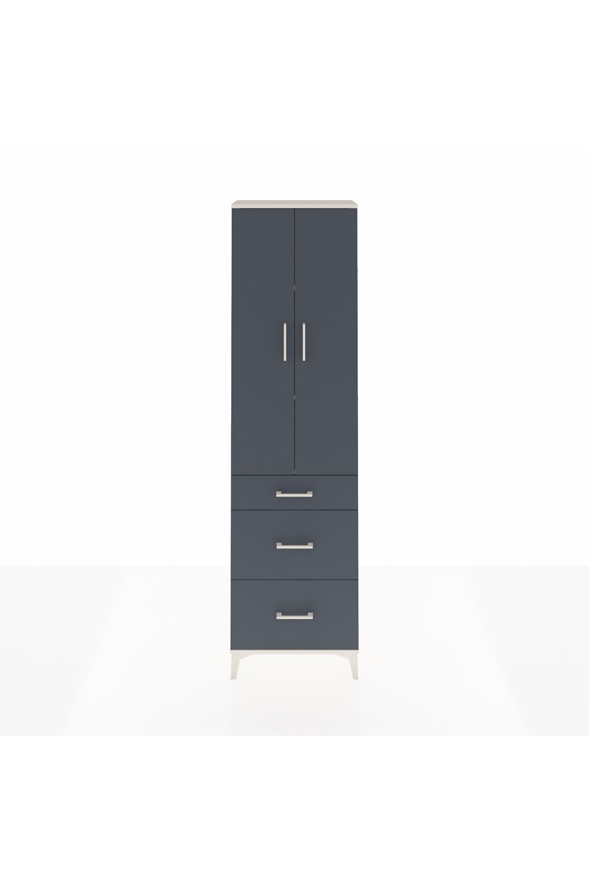 Arges Dolap 3 Raflı 3 Çekmeceli 2 Kapaklı 60x30x221 - S29M077V2A