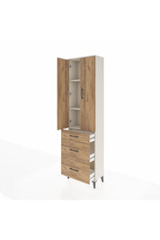 Arges Dolap 3 Raflı 3 Çekmeceli 2 Kapaklı 60x30x221 - S29M077V3A
