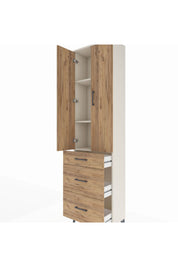 Arges Dolap 3 Raflı 3 Çekmeceli 2 Kapaklı 60x30x221 - S29M077V3A