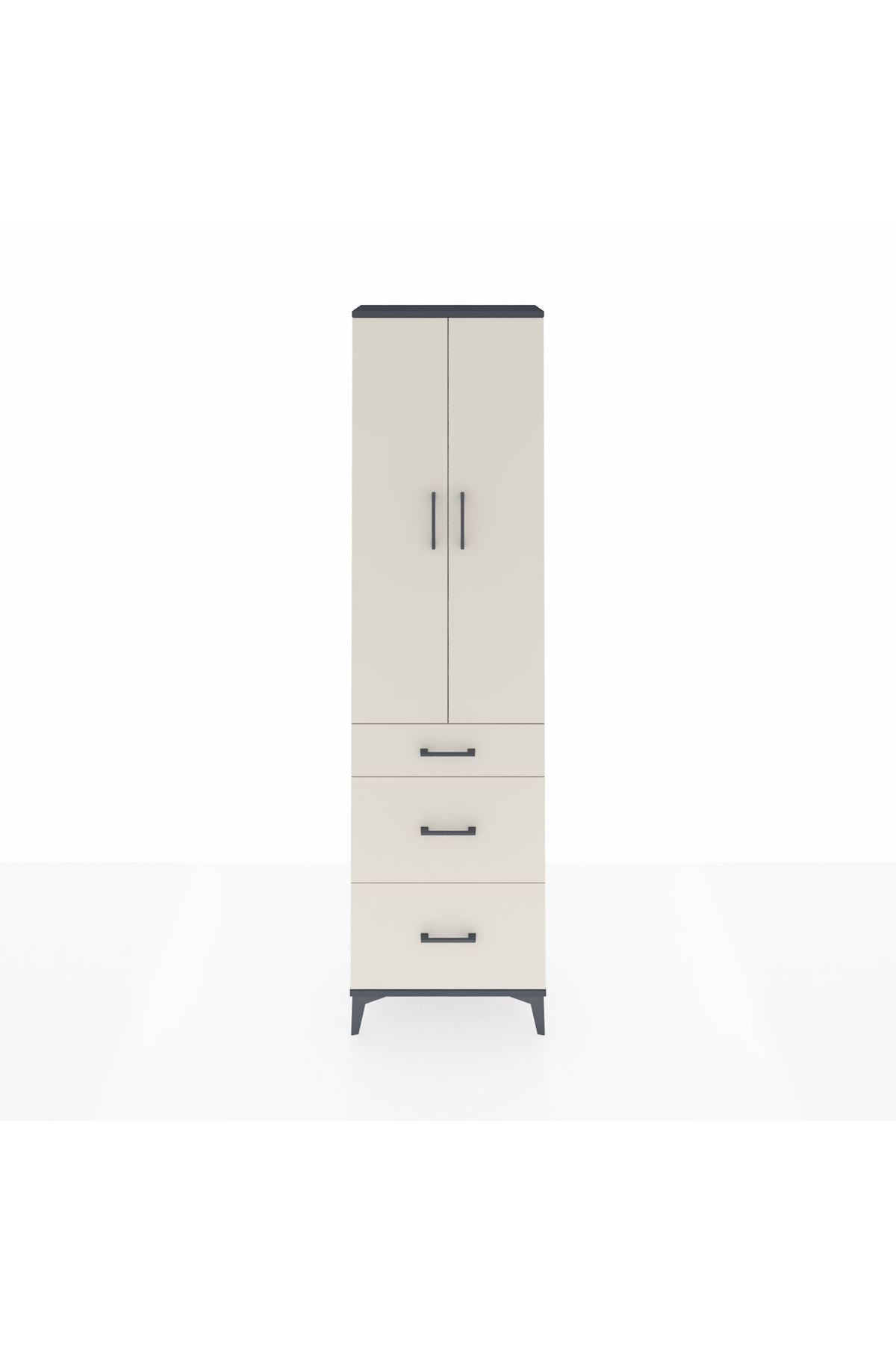 Arges Dolap 3 Raflı 3 Çekmeceli 2 Kapaklı 60x30x221 - S29M077V4A
