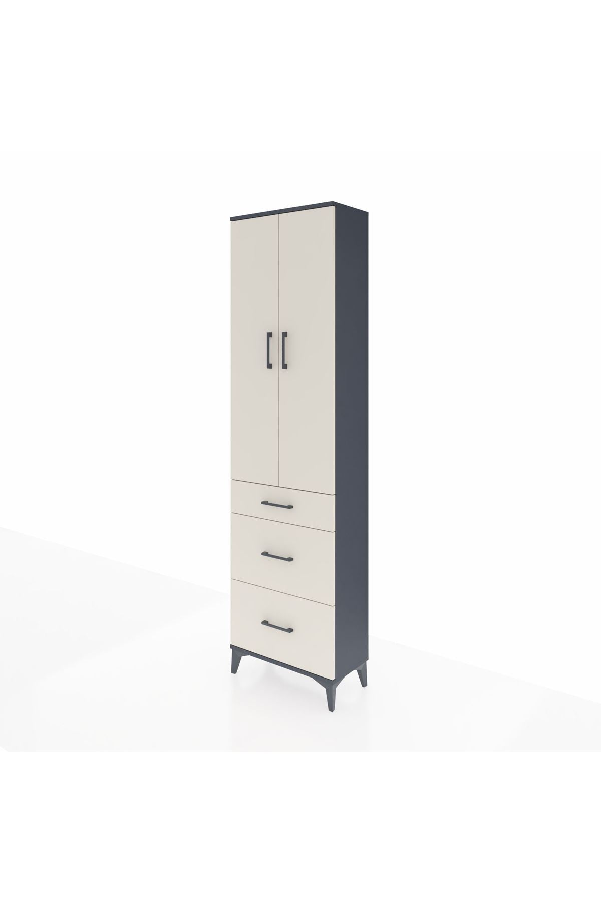 Arges Dolap 3 Raflı 3 Çekmeceli 2 Kapaklı 60x30x221 - S29M077V4A