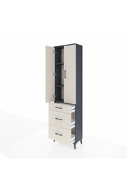 Arges Dolap 3 Raflı 3 Çekmeceli 2 Kapaklı 60x30x221 - S29M077V4A