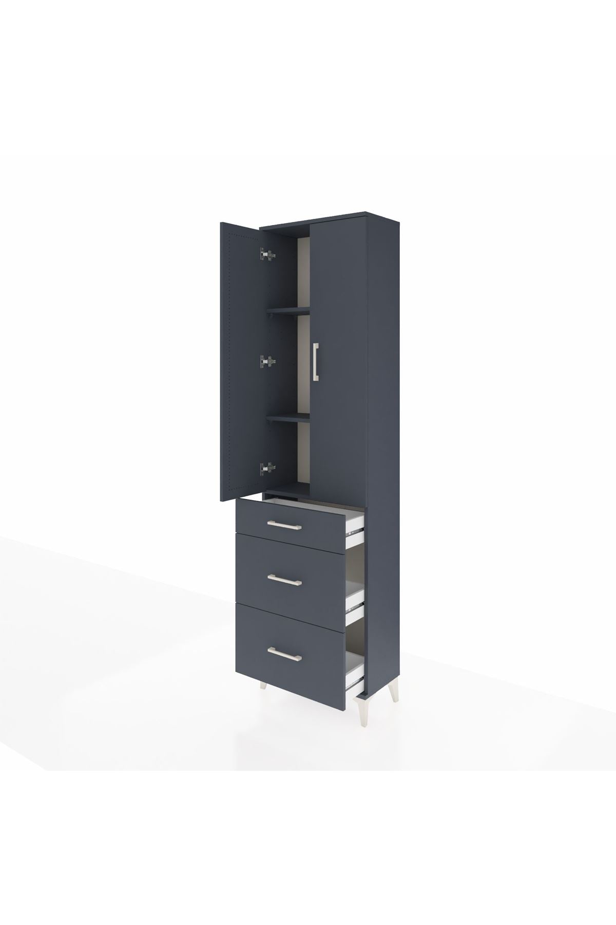 Arges Dolap 3 Raflı 3 Çekmeceli 2 Kapaklı 60x30x221 - S29M077V5A