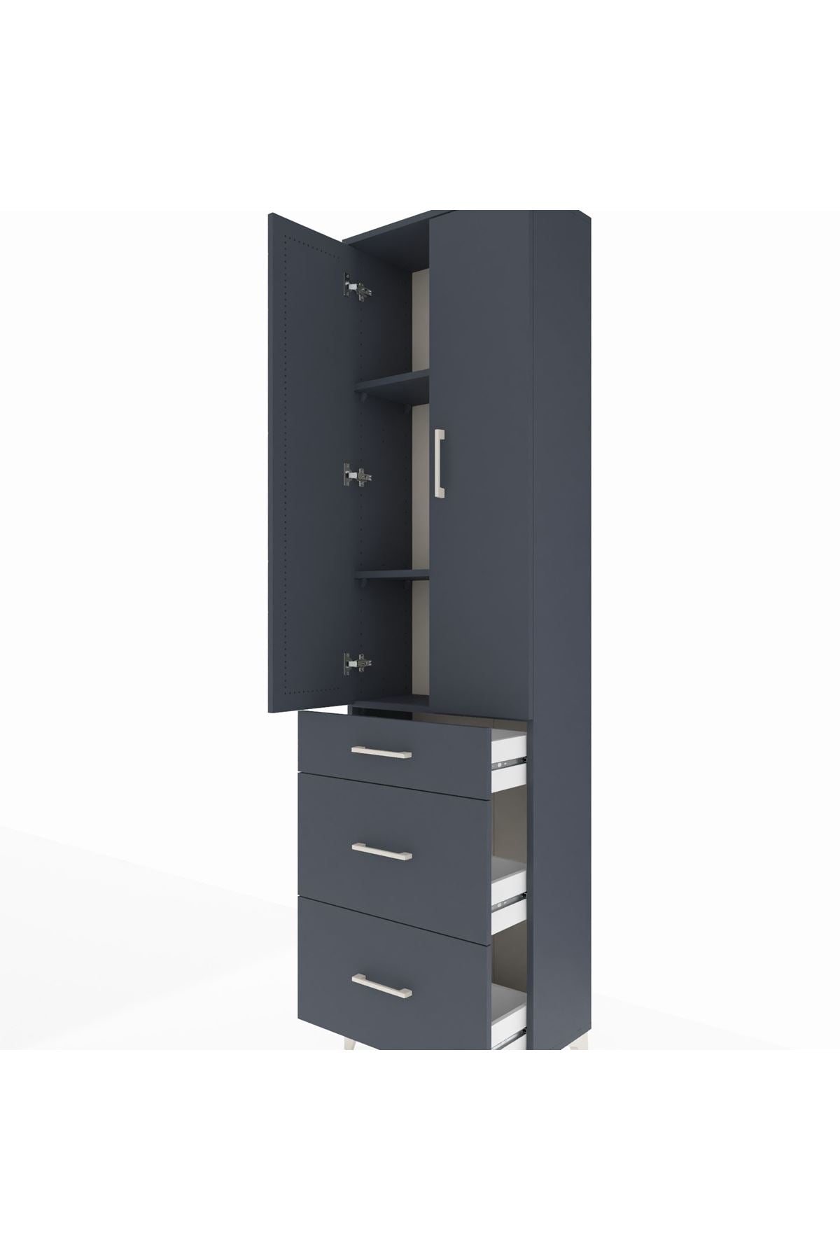 Arges Dolap 3 Raflı 3 Çekmeceli 2 Kapaklı 60x30x221 - S29M077V5A