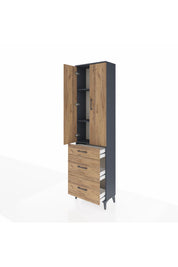 Arges Dolap 3 Raflı 3 Çekmeceli 2 Kapaklı 60x30x221 - S29M077V6A