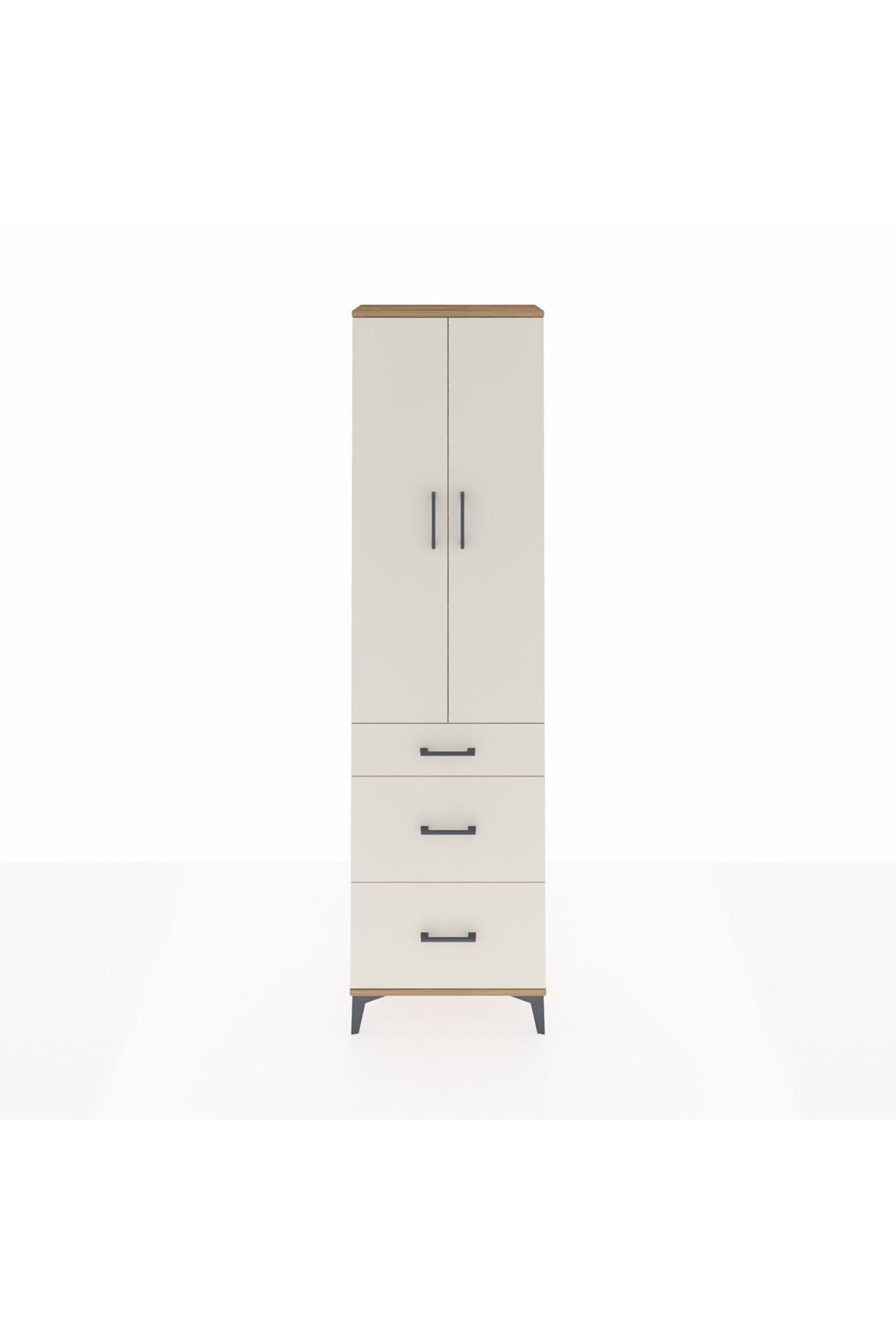 Arges Dolap 3 Raflı 3 Çekmeceli 2 Kapaklı 60x30x221 - S29M077V7A