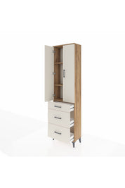 Arges Dolap 3 Raflı 3 Çekmeceli 2 Kapaklı 60x30x221 - S29M077V7A