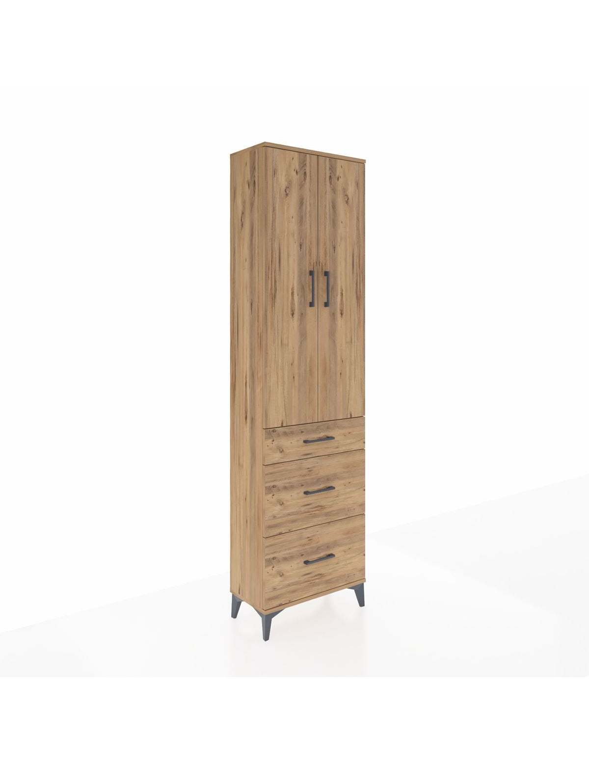 Arges Dolap 3 Raflı 3 Çekmeceli 2 Kapaklı 60x30x221 - S29M077V9A
