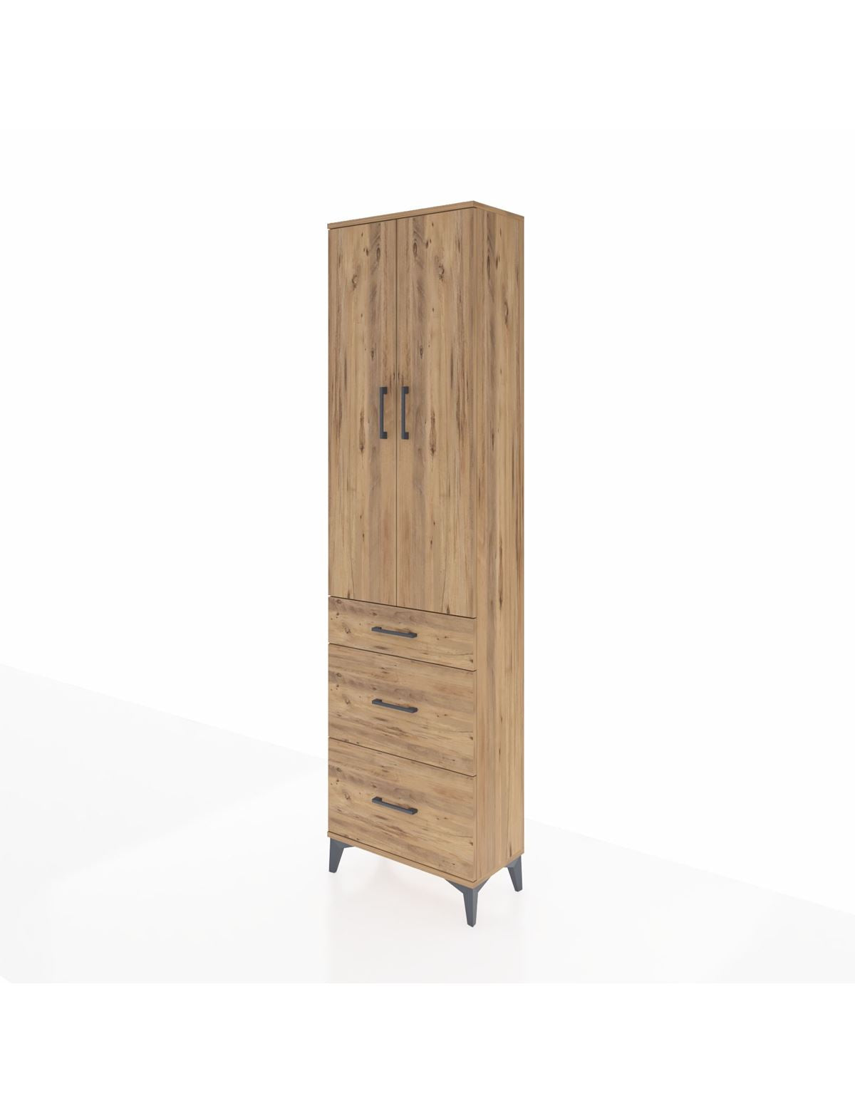 Arges Dolap 3 Raflı 3 Çekmeceli 2 Kapaklı 60x30x221 - S29M077V9A