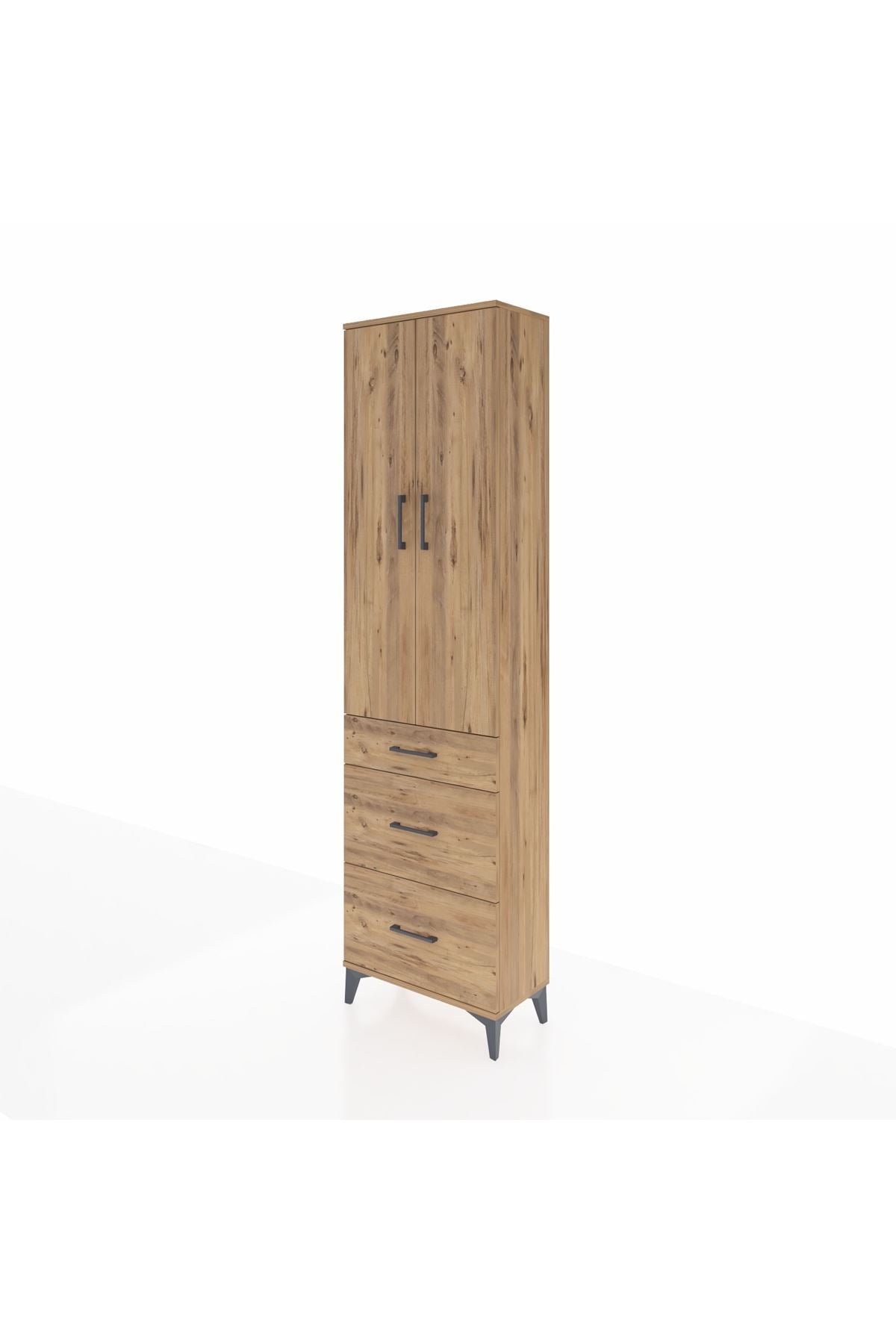 Arges Dolap 3 Raflı 3 Çekmeceli 2 Kapaklı 60x30x221 - S29M077V9A