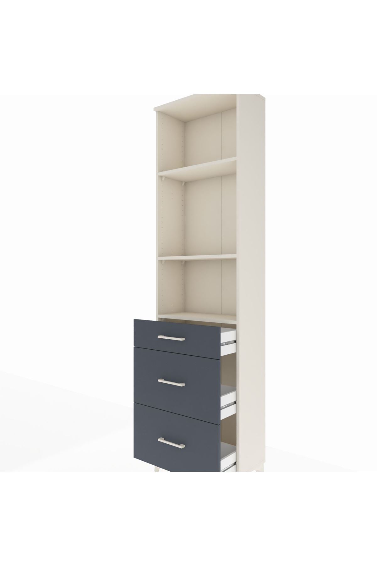 Arges Dolap 3 Raflı 3 Çekmeceli 60x30x221 - S29M078V2A