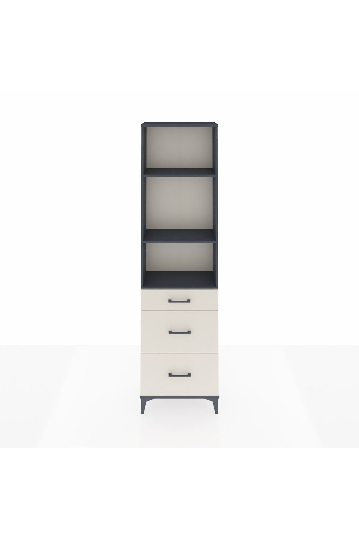 Arges Dolap 3 Raflı 3 Çekmeceli 60x30x221 - S29M078V4A