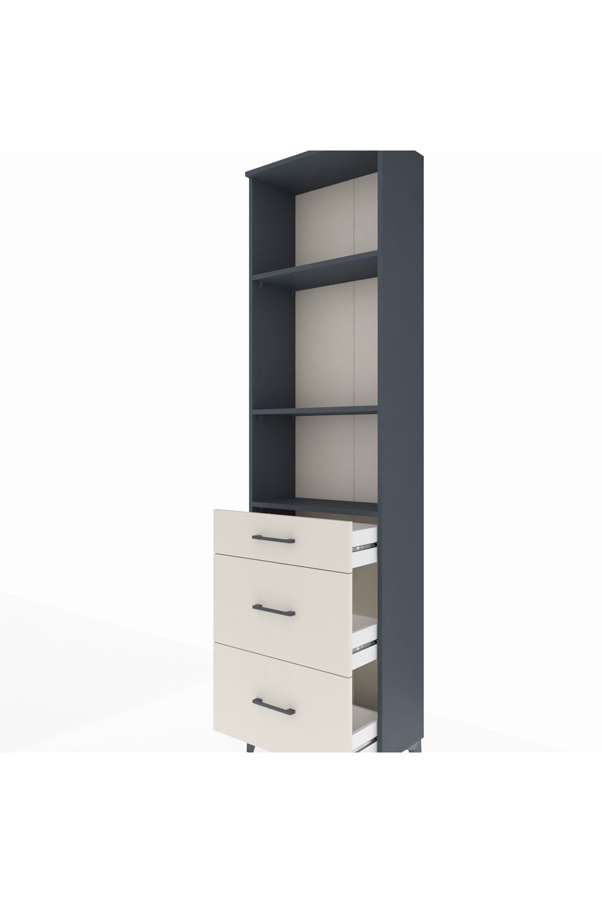 Arges Dolap 3 Raflı 3 Çekmeceli 60x30x221 - S29M078V4A