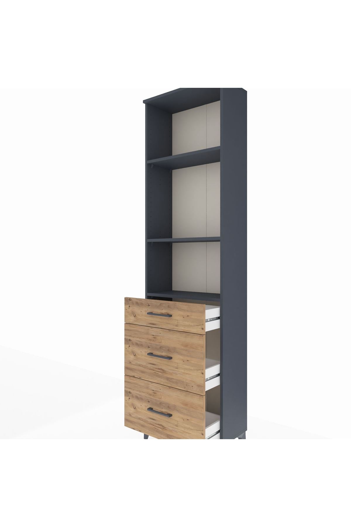 Arges Dolap 3 Raflı 3 Çekmeceli 60x30x221 - S29M078V6A