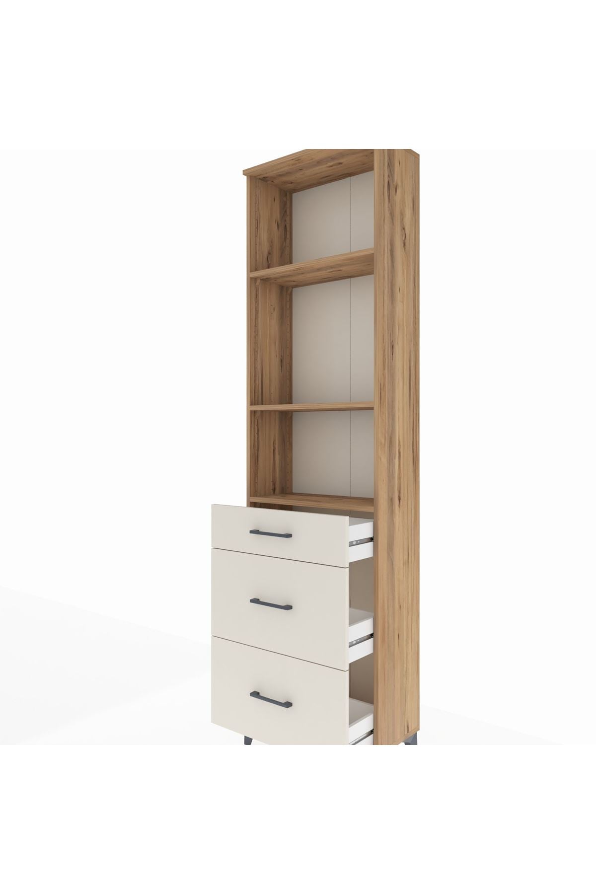 Arges Dolap 3 Raflı 3 Çekmeceli 60x30x221 - S29M078V7A