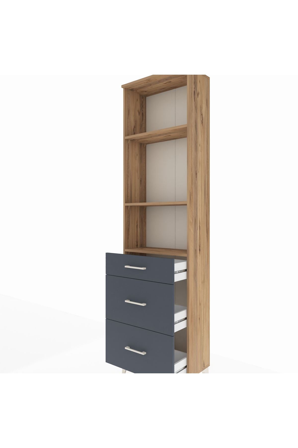 Arges Dolap 3 Raflı 3 Çekmeceli 60x30x221 - S29M078V8A