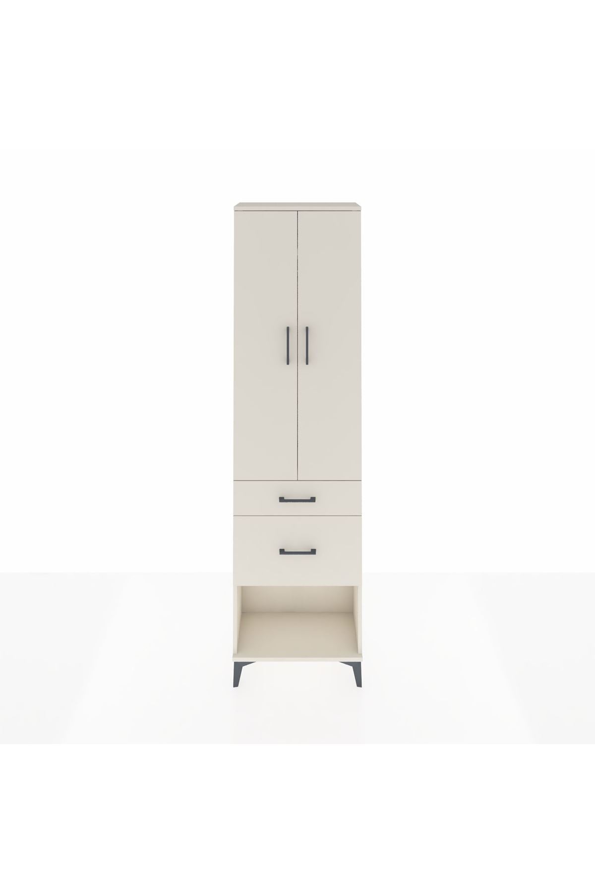 Arges Dolap 2 Raflı 2 Çekmeceli Tek Askılı 60x30x221 - S29M079V1A