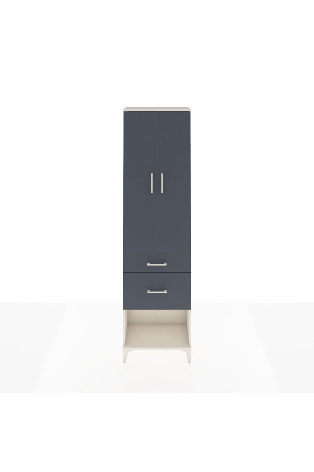 Arges Dolap 2 Raflı 2 Çekmeceli Tek Askılı 60x30x221 - S29M079V2A