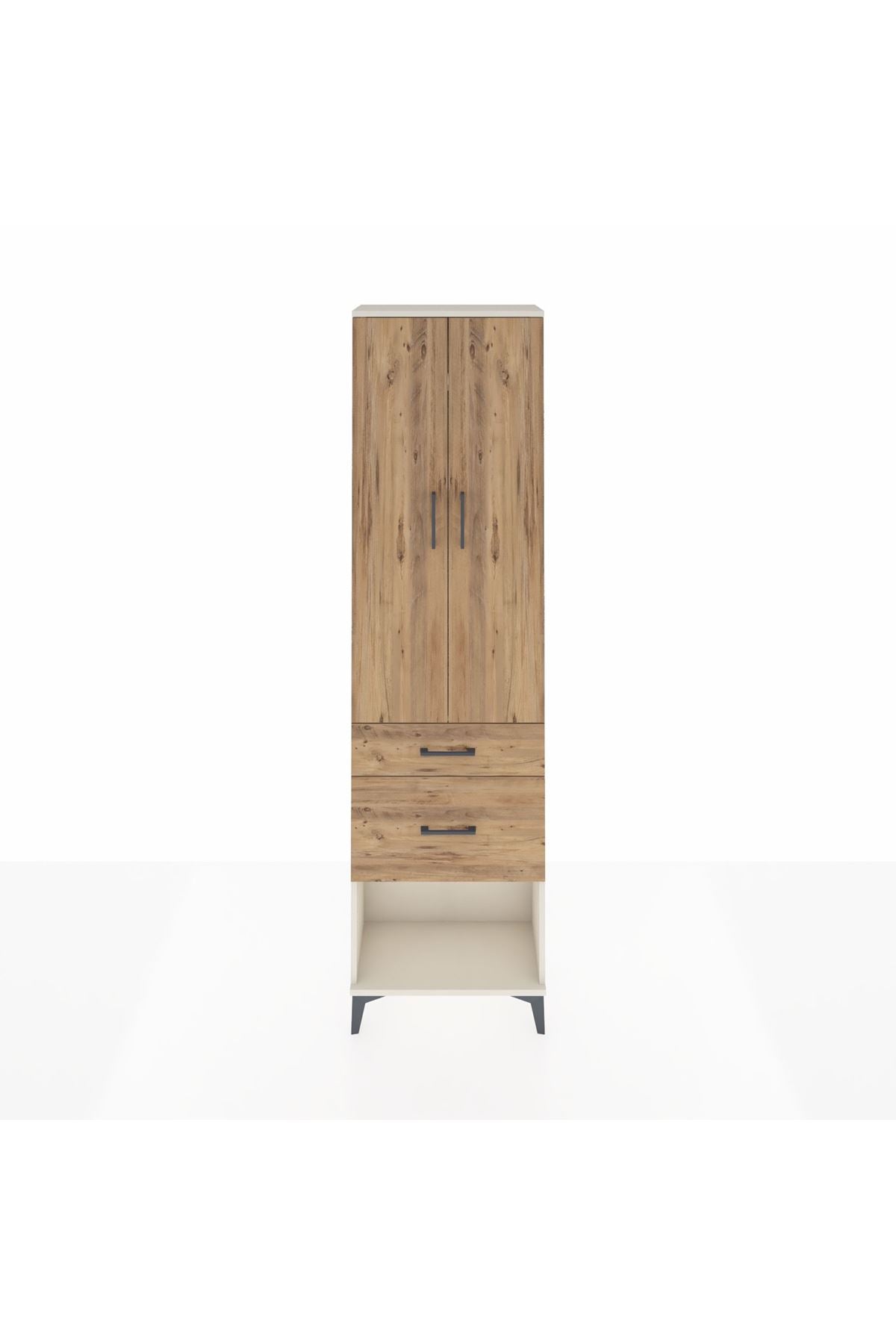 Arges Dolap 2 Raflı 2 Çekmeceli Tek Askılı 60x30x221 - S29M079V3A