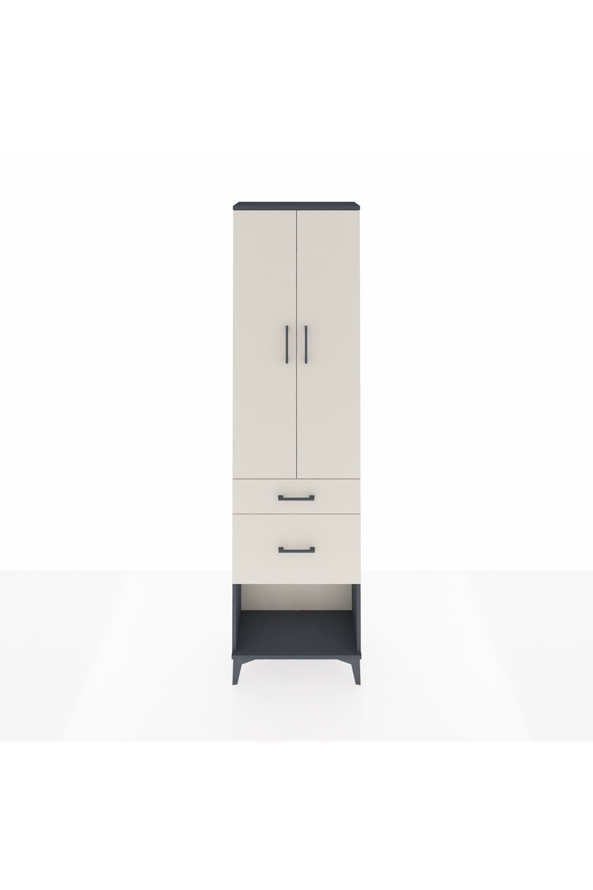 Arges Dolap 2 Raflı 2 Çekmeceli Tek Askılı 60x30x221 - S29M079V4A