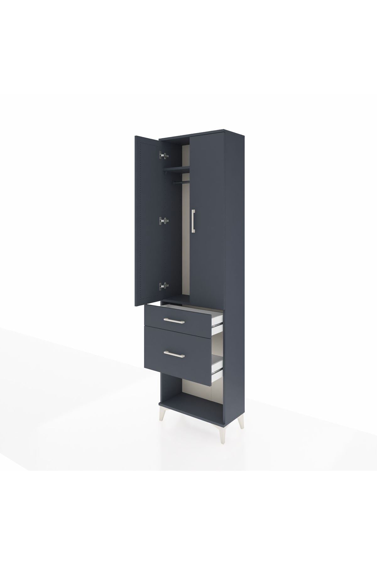Arges Dolap 2 Raflı 2 Çekmeceli Tek Askılı 60x30x221 - S29M079V5A