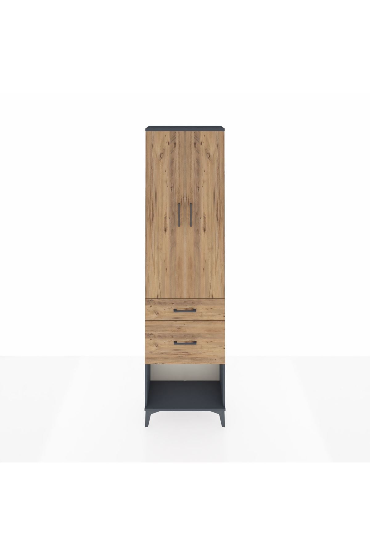Arges Dolap 2 Raflı 2 Çekmeceli Tek Askılı 60x30x221 - S29M079V6A