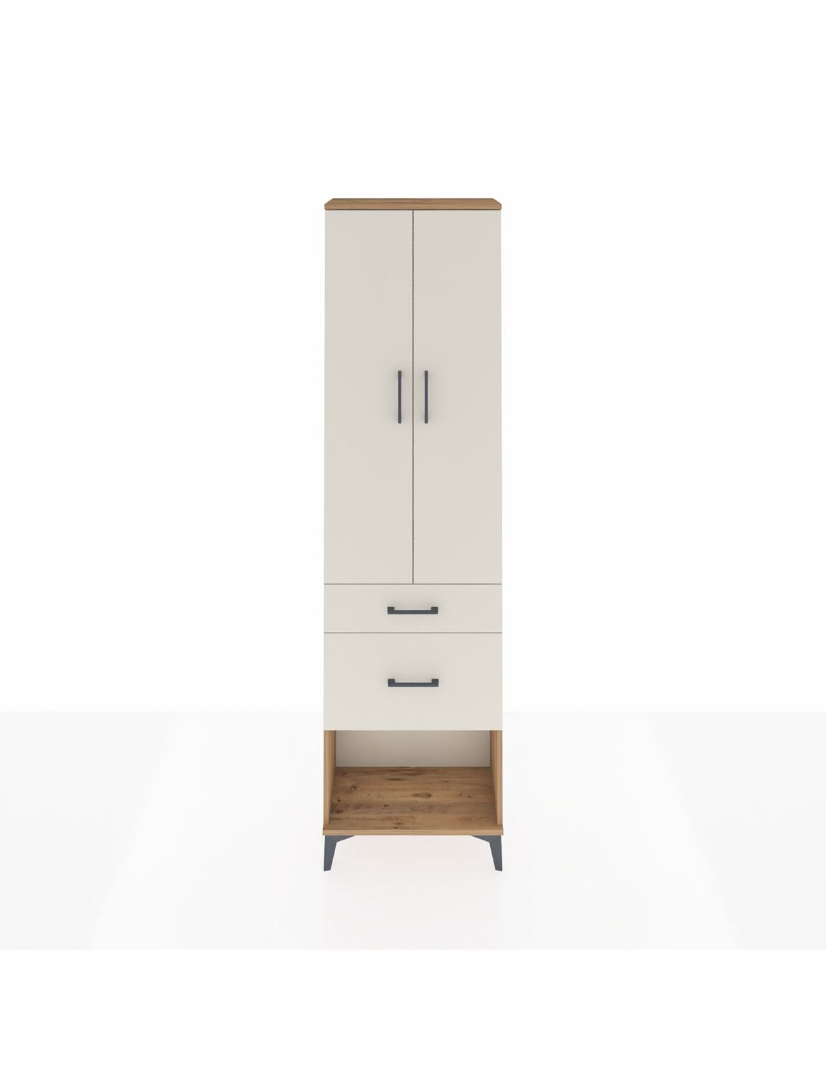 Arges Dolap 2 Raflı 2 Çekmeceli Tek Askılı 60x30x221 - S29M079V7A