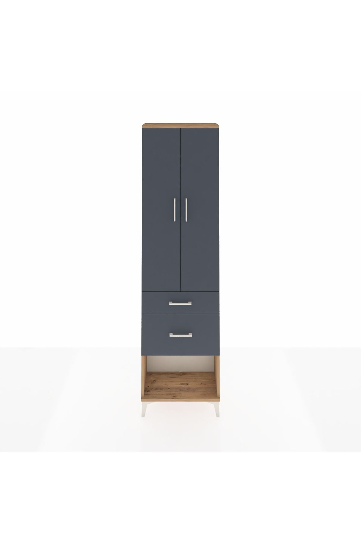 Arges Dolap 2 Raflı 2 Çekmeceli Tek Askılı 60x30x221 - S29M079V8A