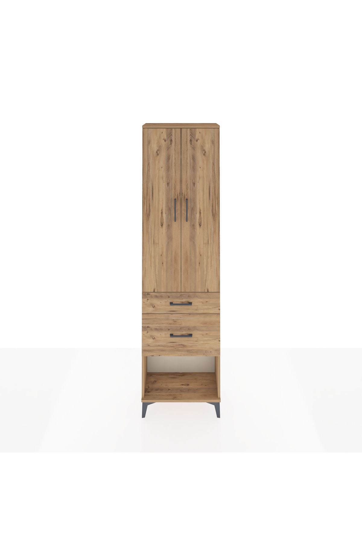 Arges Dolap 2 Raflı 2 Çekmeceli Tek Askılı 60x30x221 - S29M079V9A