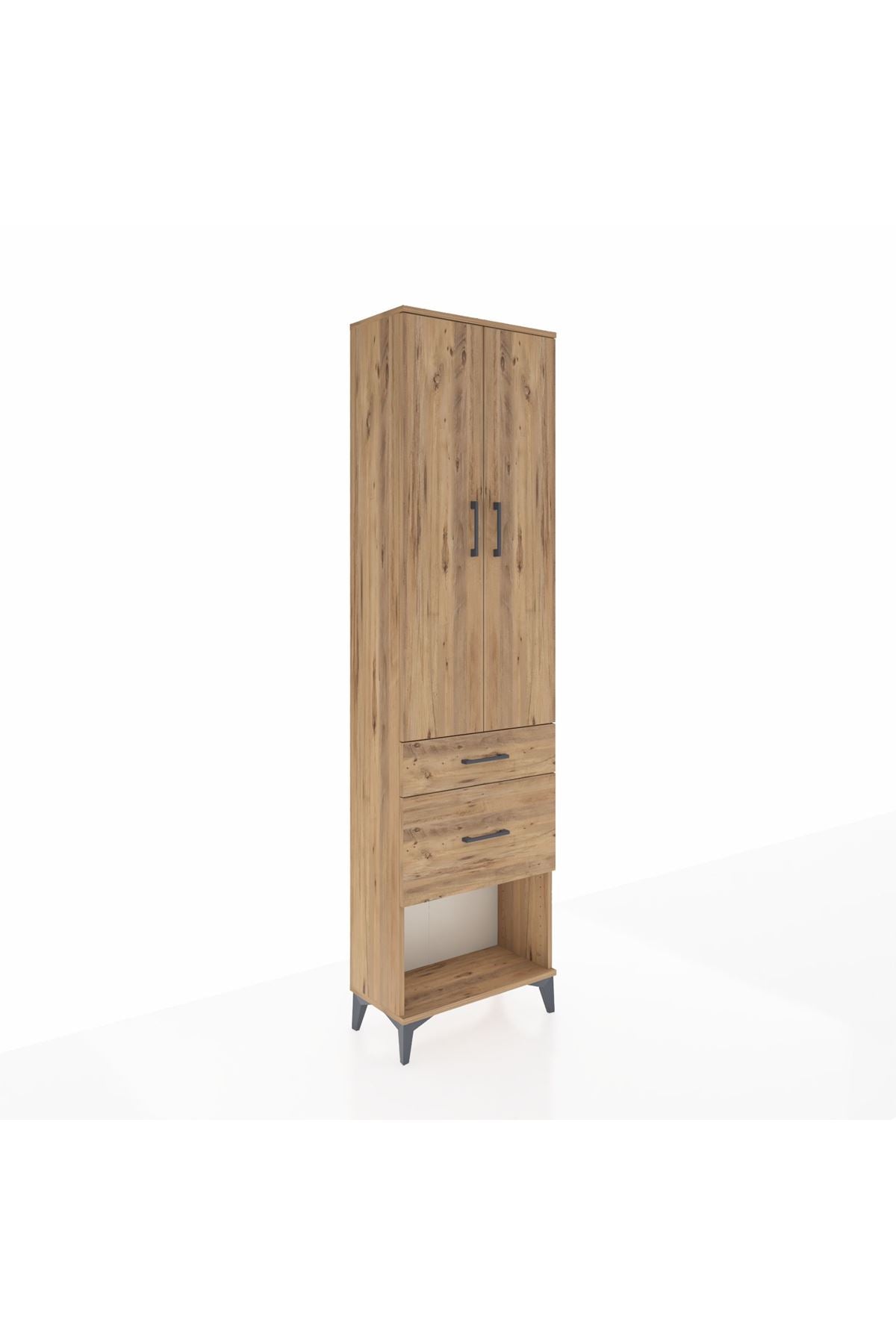 Arges Dolap 2 Raflı 2 Çekmeceli Tek Askılı 60x30x221 - S29M079V9A