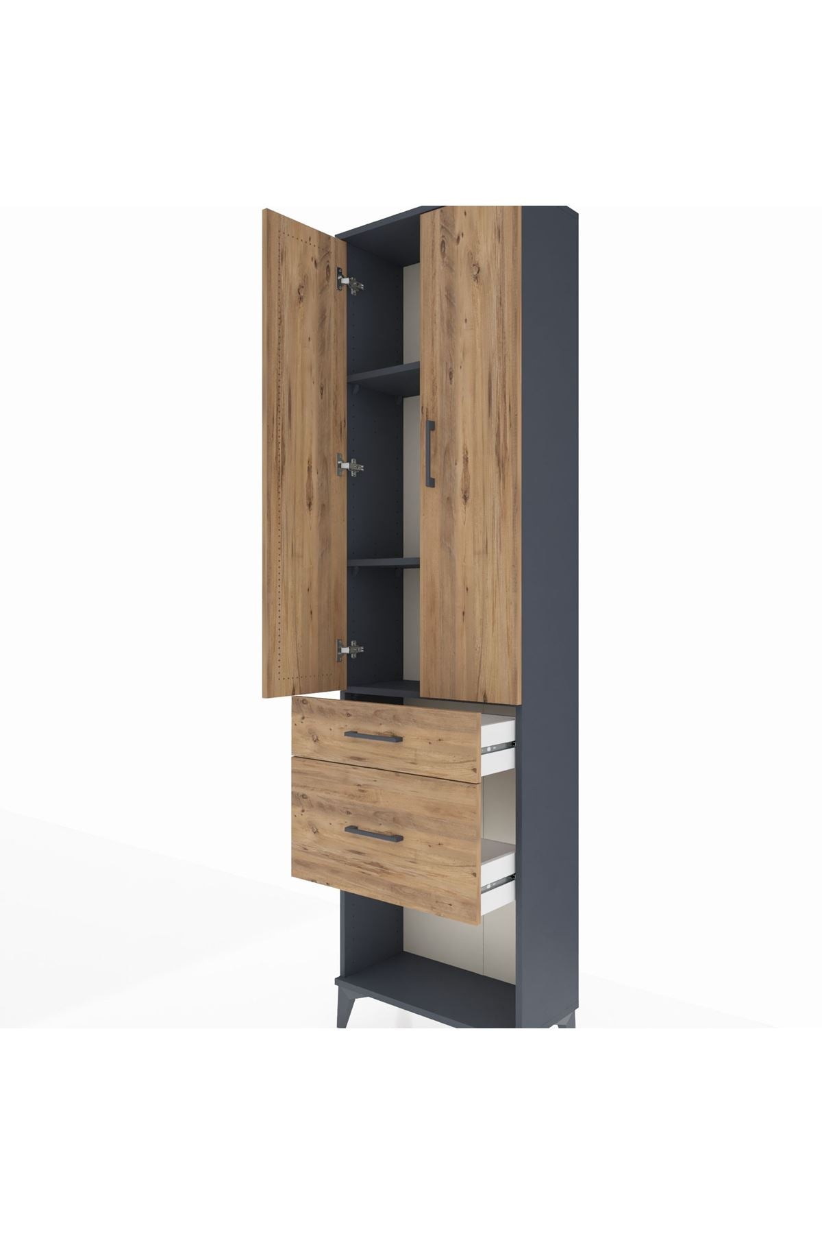 Arges Dolap 3 Raflı 2 Çekmeceli 2 Kapaklı 60x30x221 - S29M080V6A