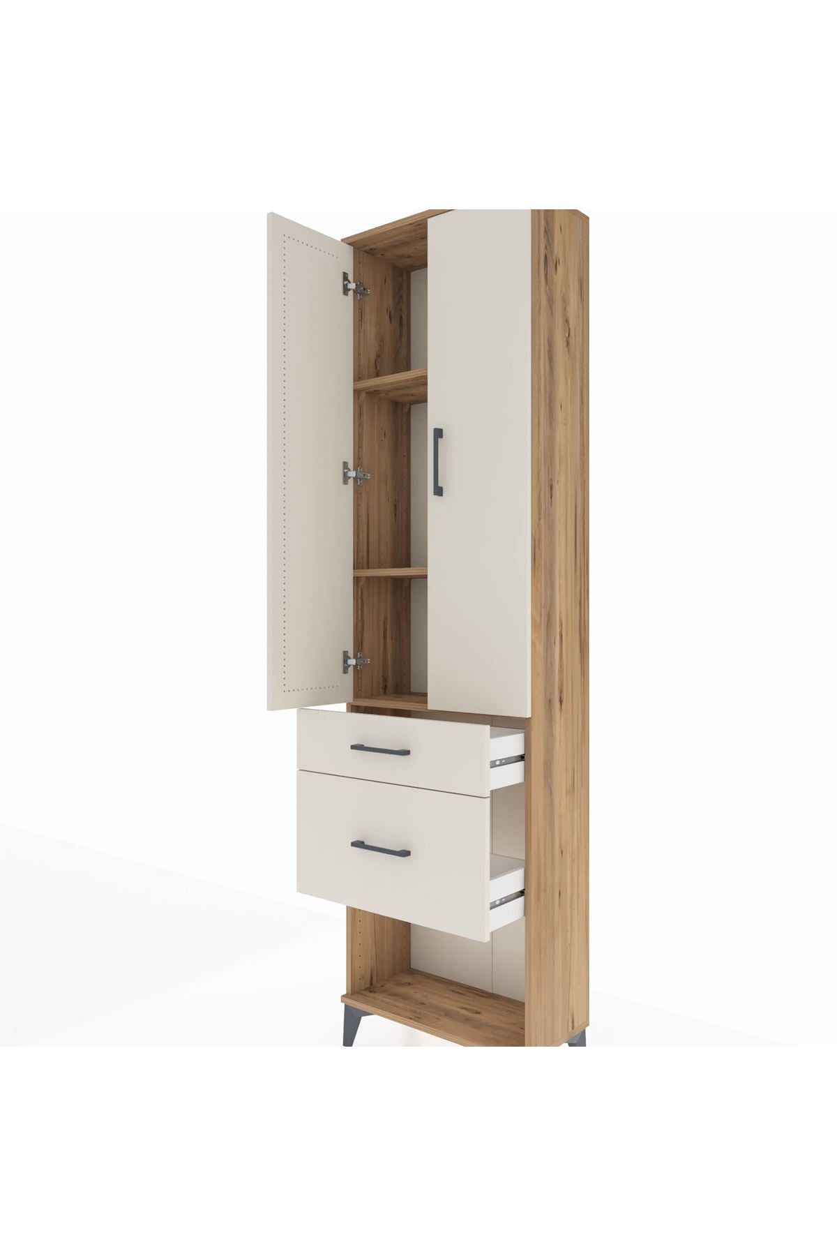 Arges Dolap 3 Raflı 2 Çekmeceli 2 Kapaklı 60x30x221 - S29M080V7A