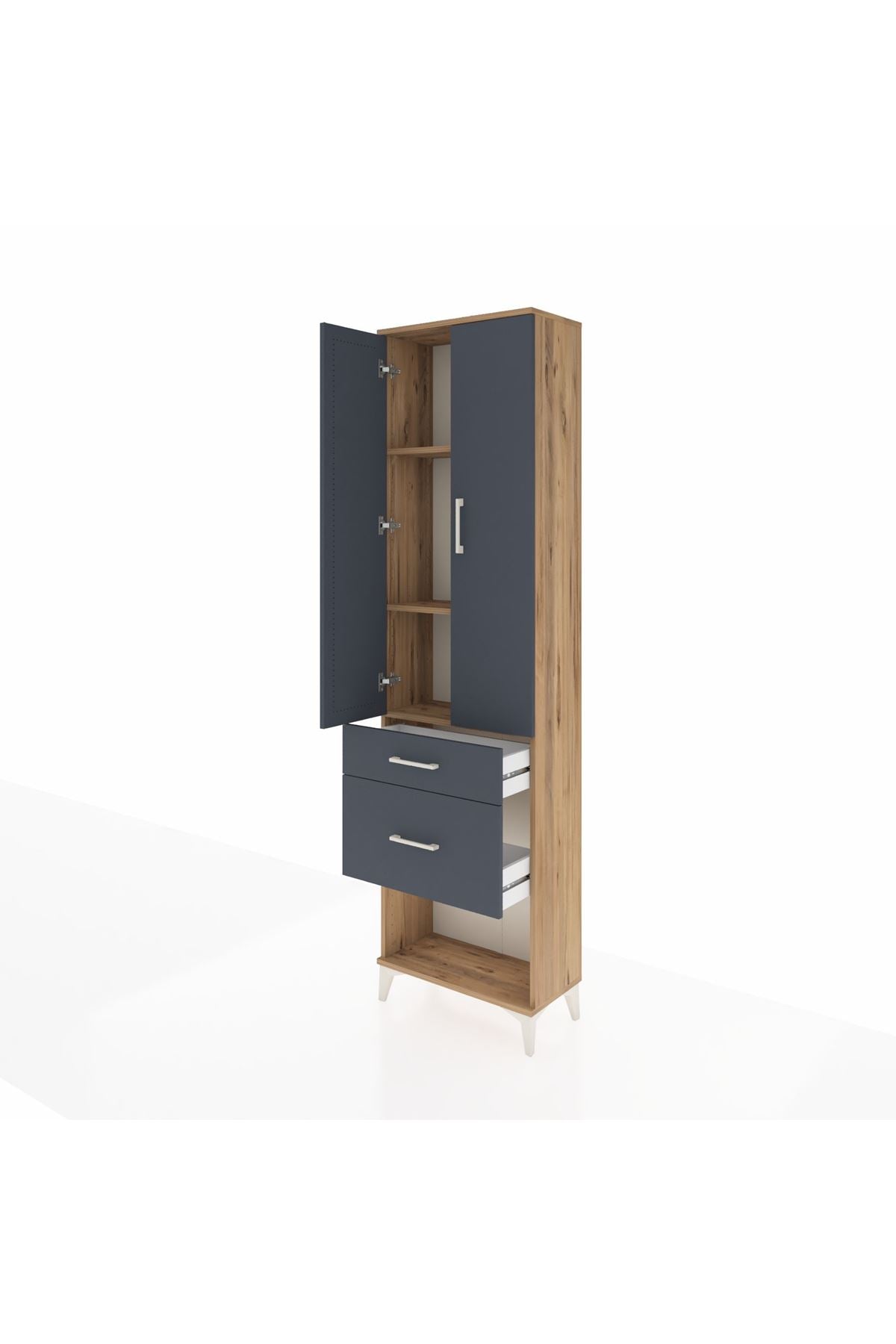 Arges Dolap 3 Raflı 2 Çekmeceli 2 Kapaklı 60x30x221 - S29M080V8A