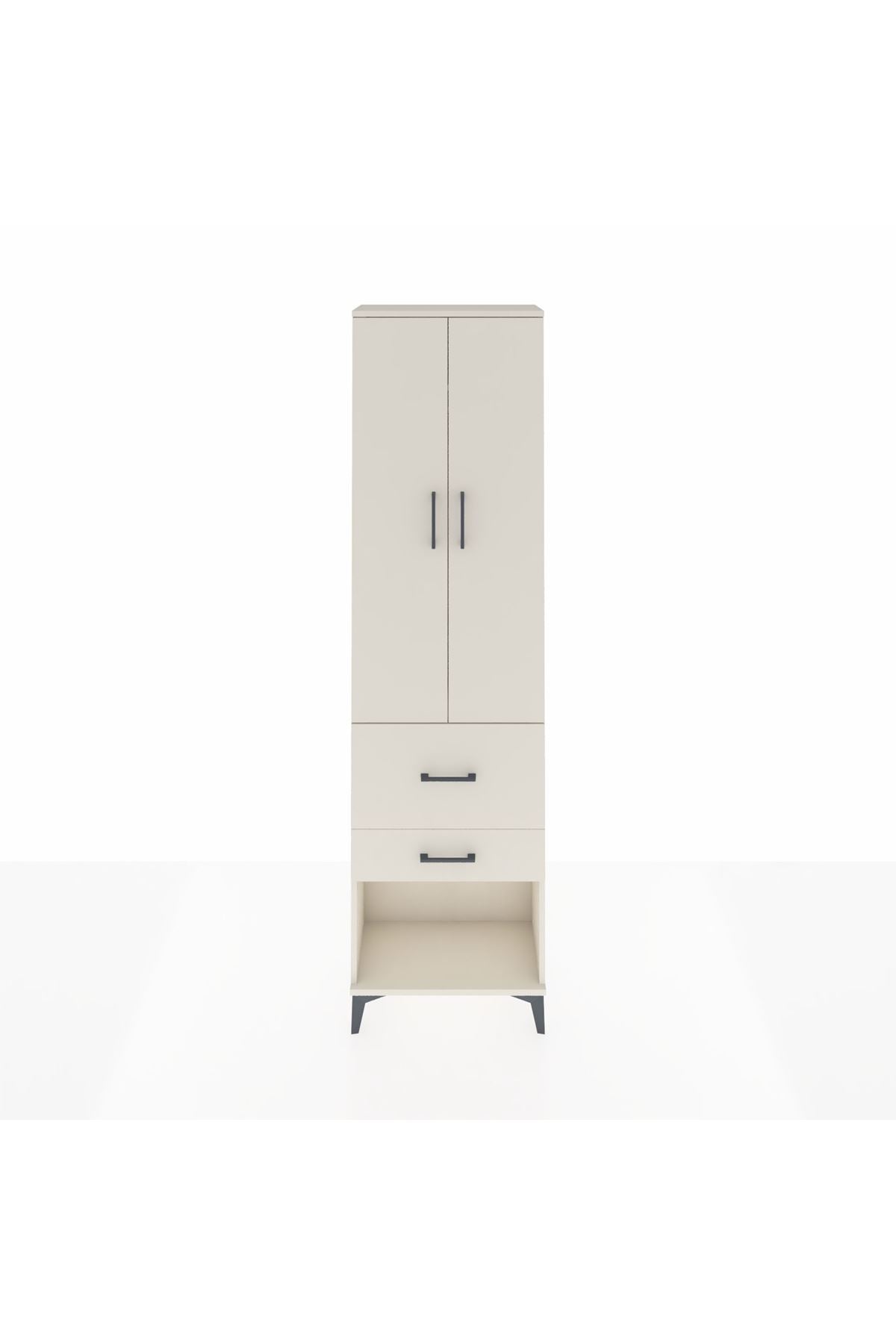 Arges Dolap 2 Raflı 2 Çekmeceli Tek Askılı 60x30x221 - S29M082V1A