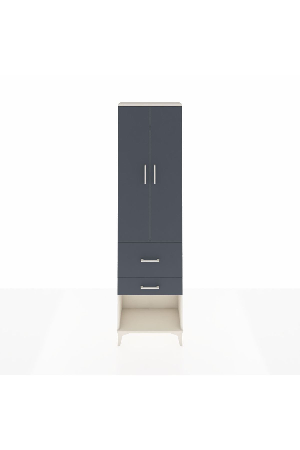 Arges Dolap 2 Raflı 2 Çekmeceli Tek Askılı 60x30x221 - S29M082V2A